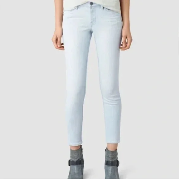 All Saints Mast Cropped Light Wash Jeans - Picture 3 of 10